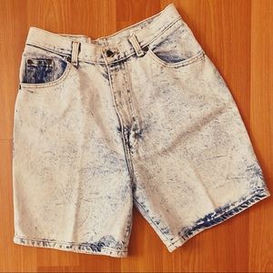 Vintage 80s high-rise acid wash denim shorts